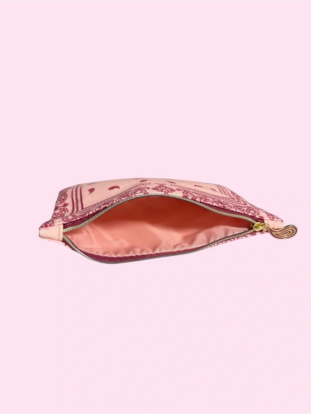 ipsy Pink Bandana-Print Canvas Cosmetic Pouch BRAND NEW